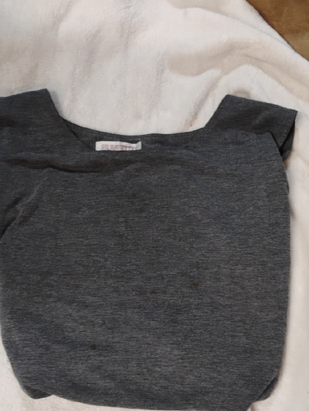 Silhouette Dark Gray Boatneck Short Sleeve Top